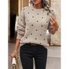YYFS Women's Fashion Casual Fall Winter Polka Dot Print Long Sleeve O-Neck Sweaters