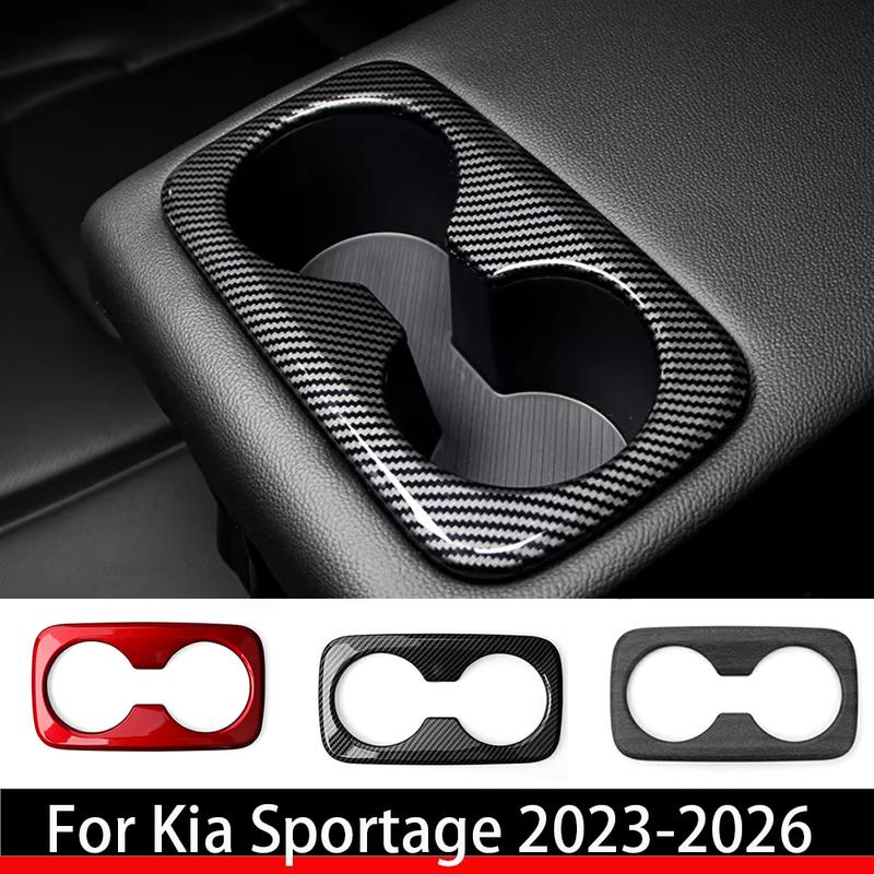 Для Kia Sportage NQ5 -2026 / Для Hyundai Tucson -2024 Отделка крышки подстаканника заднего ряда из углеродного волокна, аксессуары для интерьера