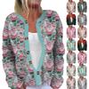 Women's Fashion Long Sleeve Christmas Snowman Snowflake Print Jacket Cardigan