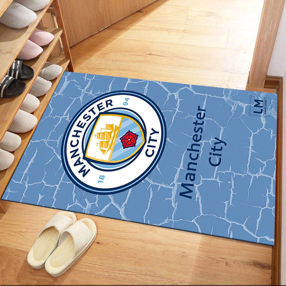 Manchester City Floor Mat Design For Dining Room Living Rooms Game Room Playrooms Antislip Rug Anime Office Decor Perfect Gift For Womenmen
