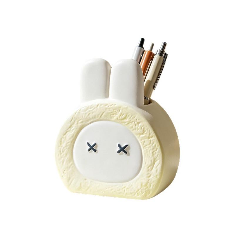 Cute Cartoon Creative Ceramic Oblique Insert Pen Holder Desktop Storage Organizer
