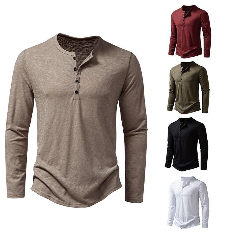 Men S Long Sleeve Stand Collar Polo Shirt Fashion Casual T Shirt
