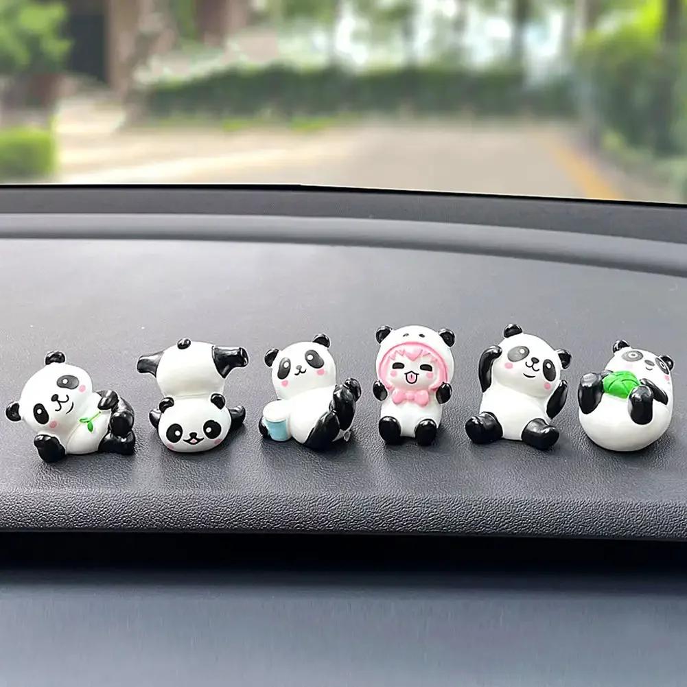Милая мини-панда, украшения для приборной панели автомобиля, украшение для экрана навигатора автомобиля, кукла, аксессуары для салона автомобиля, игрушка в подарок для девочки