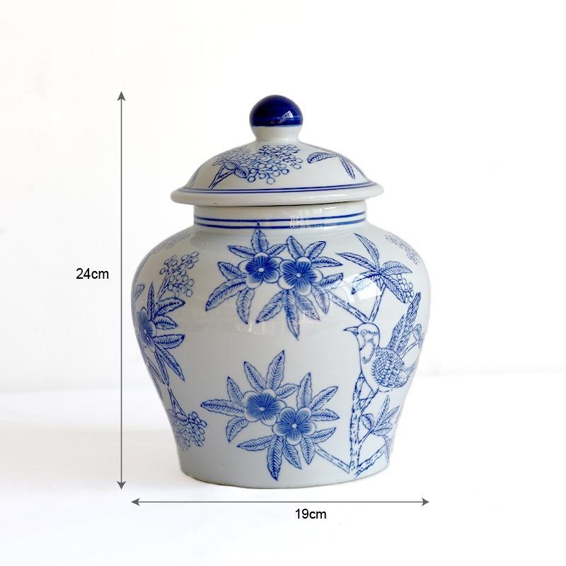 Сине-белая фарфоровая ваза Керамическая ваза Винтажная фарфоровая бутылка Ваза для цветов Емкость для хранения Террариум Украшение для дома