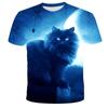 Animal Cat 3D Digital Printed Short Sleeved Casual Loose T-shirt for Men Women Shirt