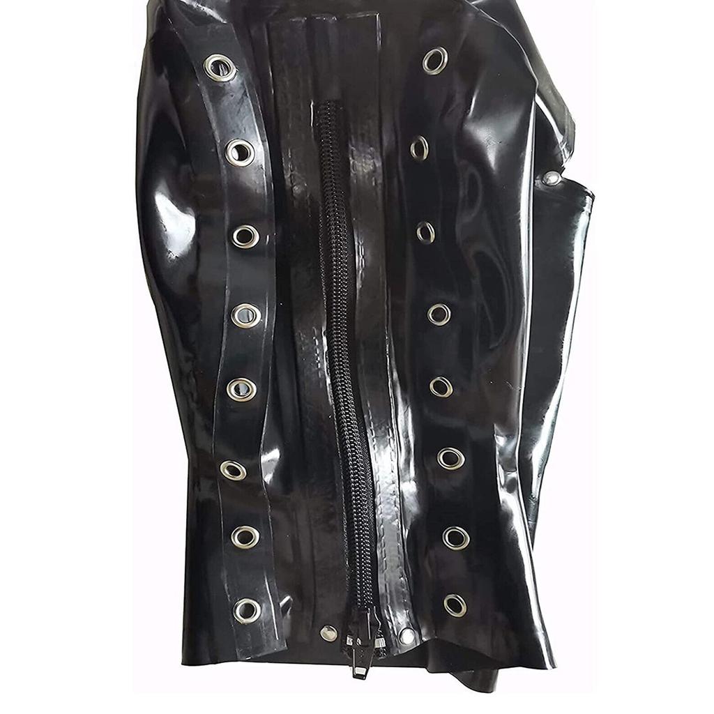 Латексная маска для взрослых унисекс с париком-хвостом, съемная маска для глаз, подходит для вечеринок, ночных клубов, ролевых игр в стиле фетиш