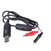 Прочный USB-кабель с зажимами-крокодилами, Эффективный шнур питания, Незаменимый инструмент, Кабель питания со светодиодной подсветкой 100 см/39,37 дюйма