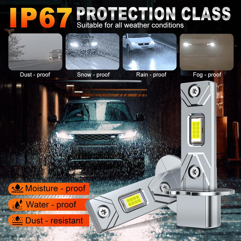 2 шт. 12000 лм H3 светодиодные лампы противотуманного света Мини H3 светодиодная противотуманная фара 30 Вт 16-ядерный CSP для автомобиля Бесшумный дневной ходовой свет Автомобильные дневные ходовые огни 12 В 6500 К Белый