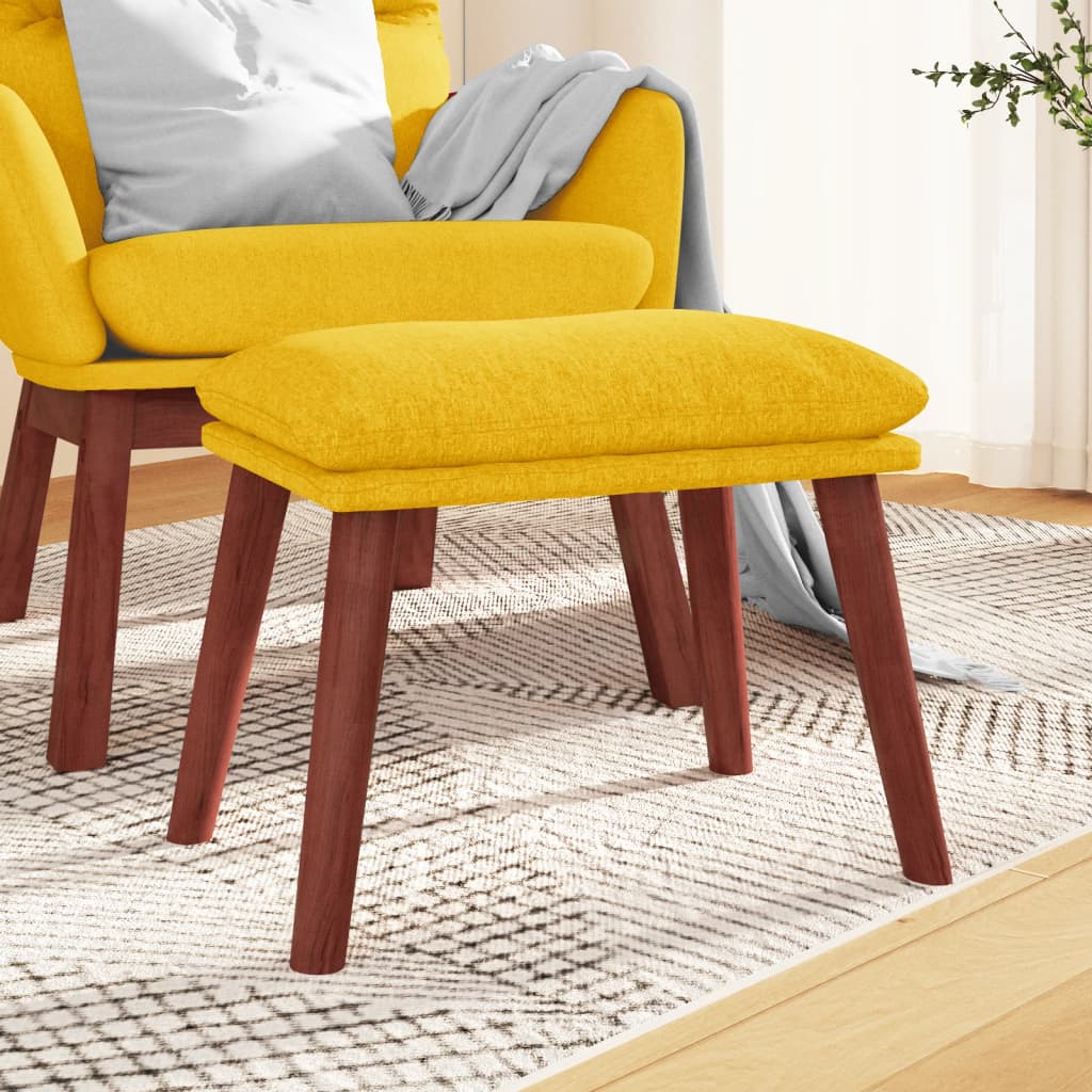 Footstool Mustard Yellow 45 x 29.5 x 35 cm Fabric