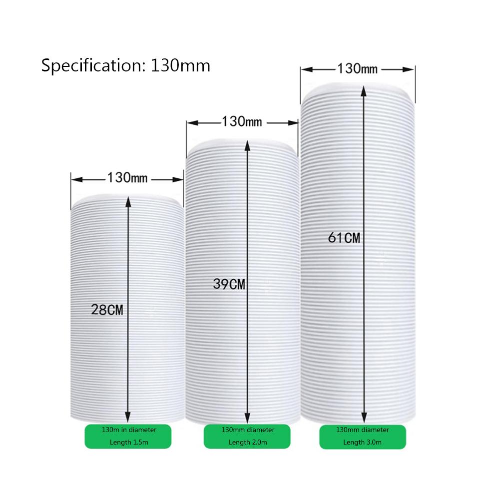 130/150mm Duct Extension Pipe Flexible Hose for Mobile Air Conditioner Exhaust Hose Vent Tube Pipe Connector Interface Adapter Air Filters 7