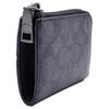 COACH SignatureCanvas Coated Canvas Key Pouch Regular Womens Charcoal