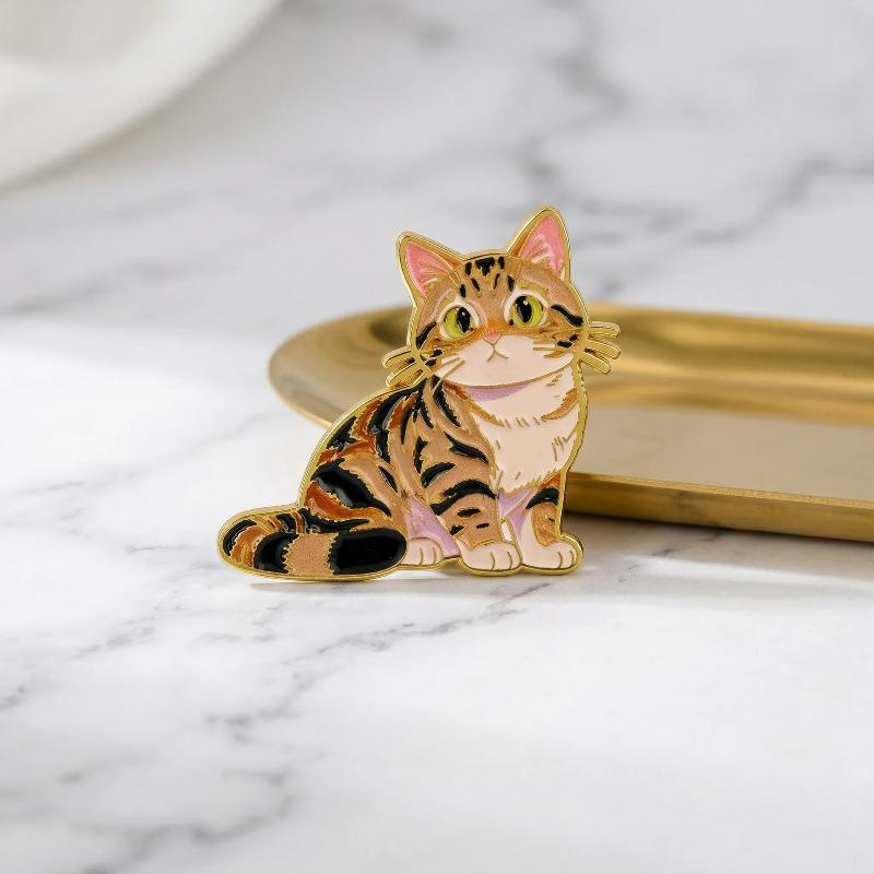 Мультяшные Броши Кошки Для Женщин Милые Лапки Кошки Эмалевый Значок Металлический Значок Украшения Одежда Рюкзак Аксессуары Подарок Друзьям