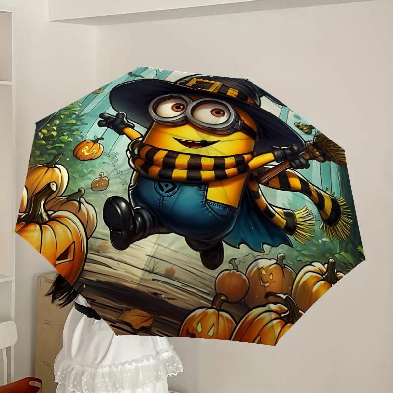 1pc Halloween Minion Automatic Open/Close Umbrella, Lightweight Design for Everyone,Durable Canopy yy251014063