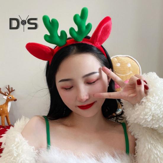 Christmas Headband Antler Decor Hair Hoop Festive Reindeer Design Headgear Women Elastic Comfortable Xmas Hair Accessories