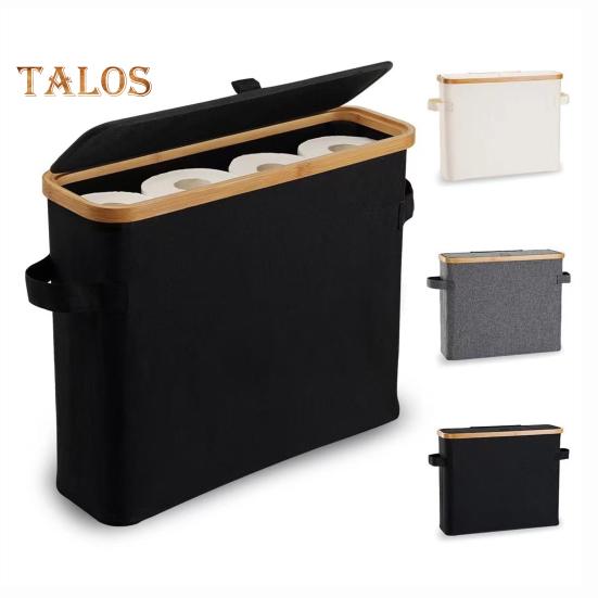 Корзина для хранения туалетной бумаги, большая вместимость, водонепроницаемый, многоцелевой, простой в установке органайзер для хранения туалетной бумаги с крышкой