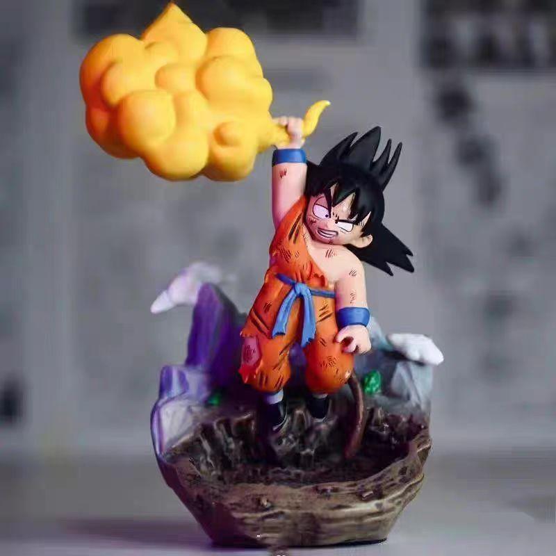 Popular New Anime Dragon Ball Handmade Es Third Bullet Capture Cloud Wukong Battle Damage Exhausted Scene Doll Decoration Model