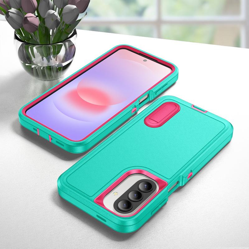 Чехол-подставка конфетного цвета для Samsung Galaxy S26 Ultra S25 FE S24 S23 Plus A17 A27 A37 A57 A15 A16 A36 A56 5G Гибридный 3-в-1 Ударопрочный бампер