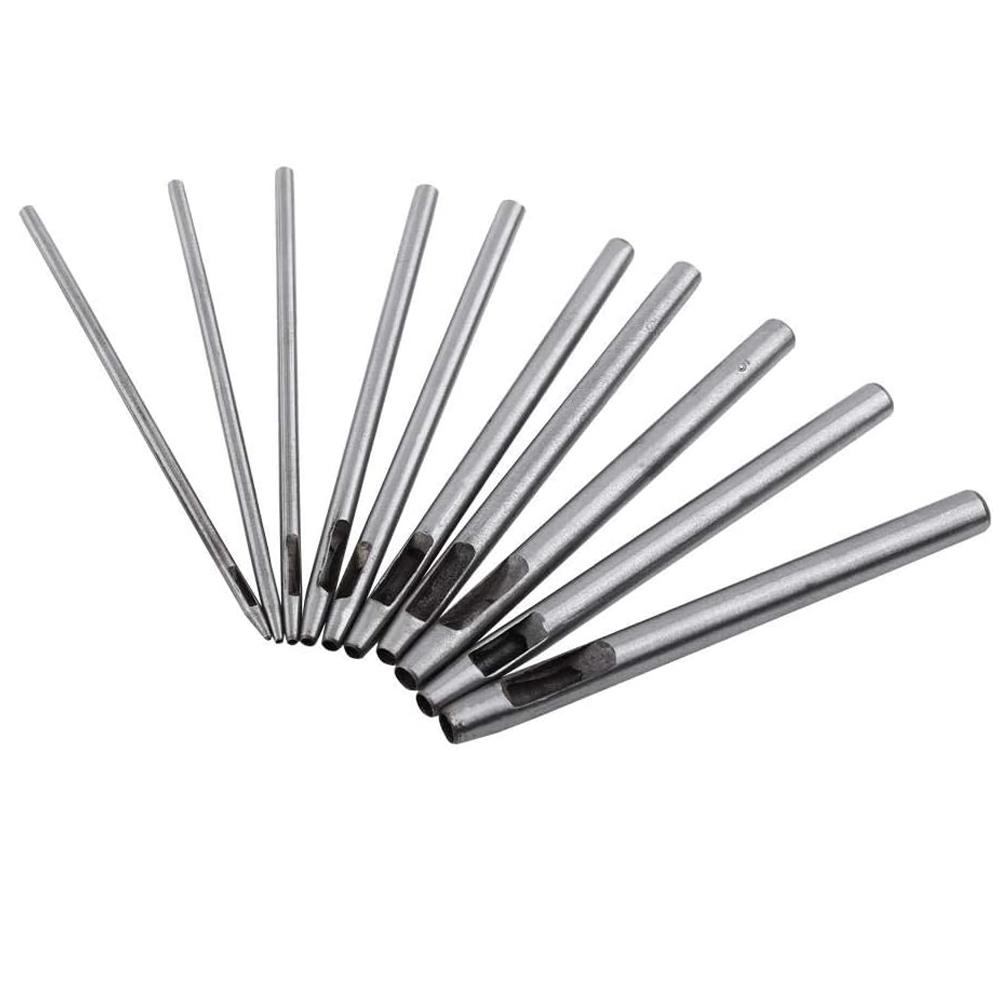 Leather Round Hole Hollow Punch Set Puncher Cutter Tool Craft Working Kit for Watch Bands Fabric Gasket Belts 1-5mm 6Pcs