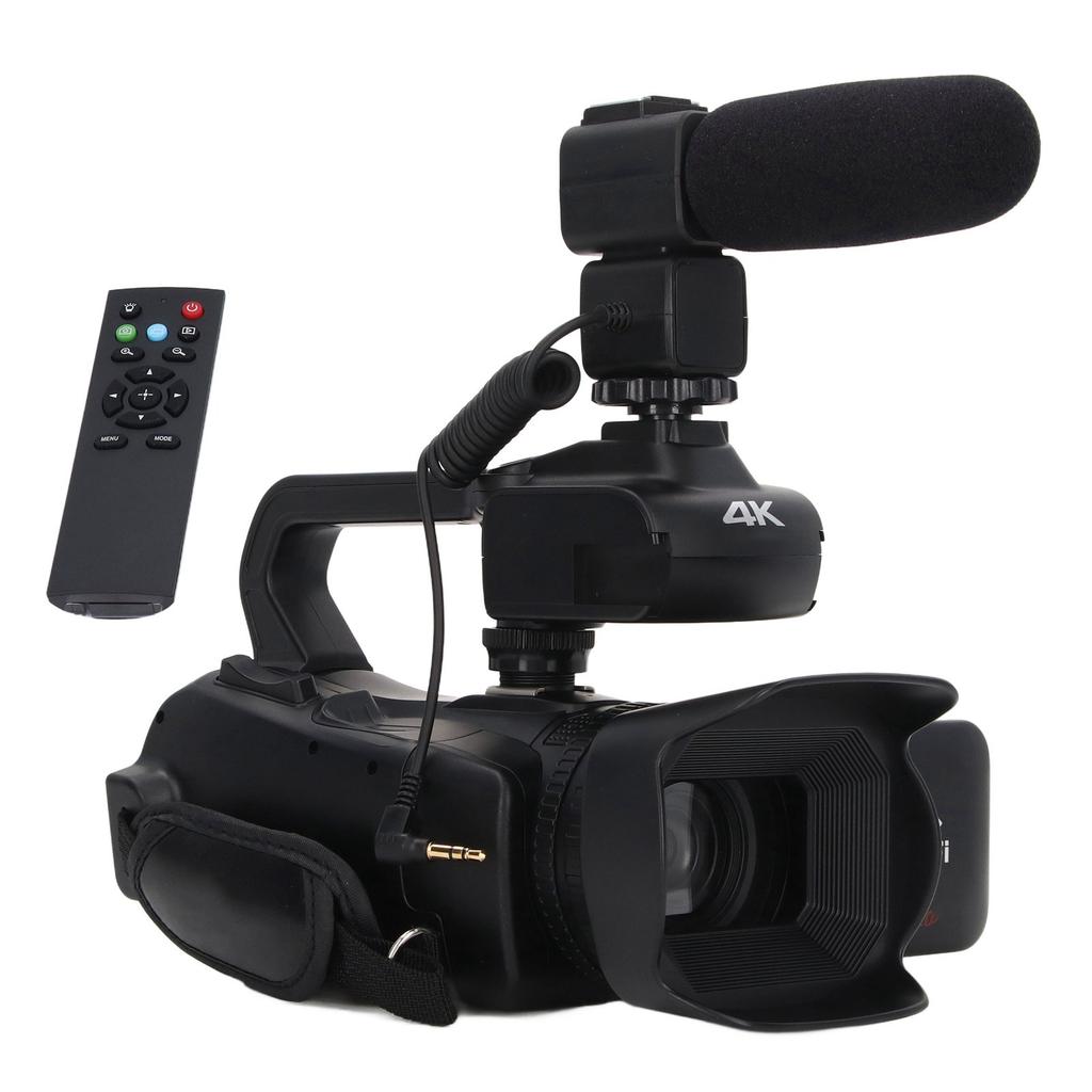 4K Video Camera Camcorder 18X Digital Zoom 4.0in Touch Screen WiFi Vlog Cameras with Microphone Handheld Stabilizer