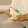 European and American new bracelets 14K gold multiple square green zircon bracelets, titanium steel fashion bracelets