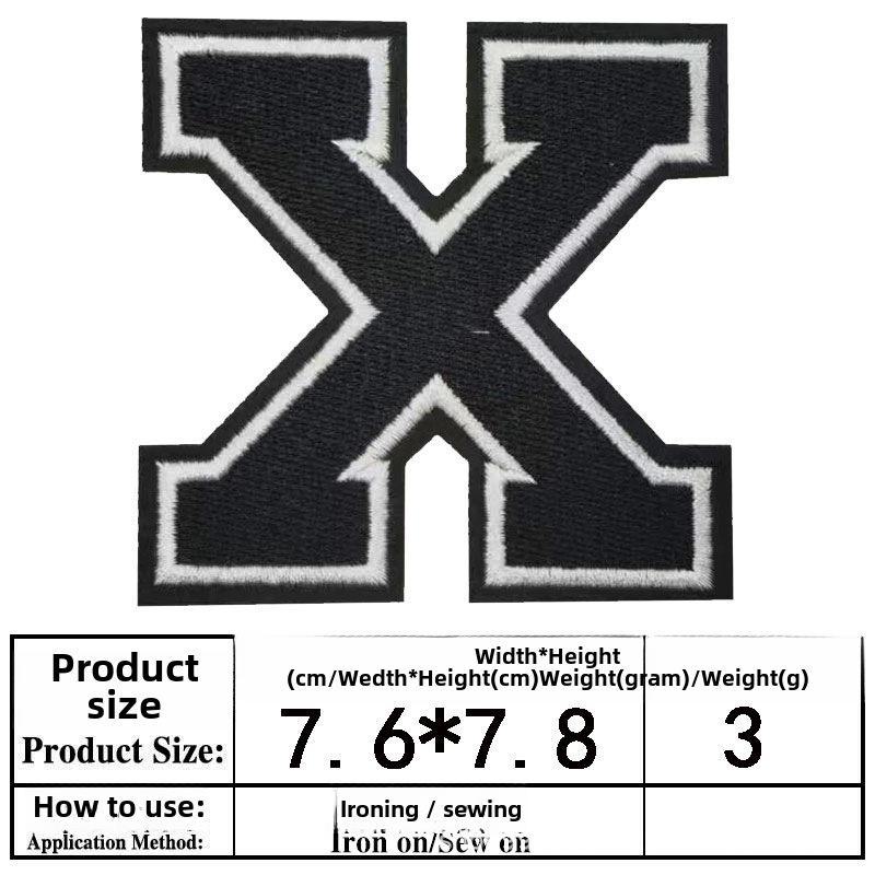 Полная вышивка алфавита и цифр на тканевой нашивке - большой значок из джерси