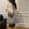 Small Fresh Striped Handbag Shoulder Large Capacity Casual Bag New Women's Bag Messenger Bag Bucket Bag