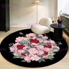 Элегантный 3D ковер в стиле ретро с большим цветком, круглый коврик для стула, классический коврик для журнального столика, ковер для прихожей, украшение в европейском стиле, прикроватный ковер