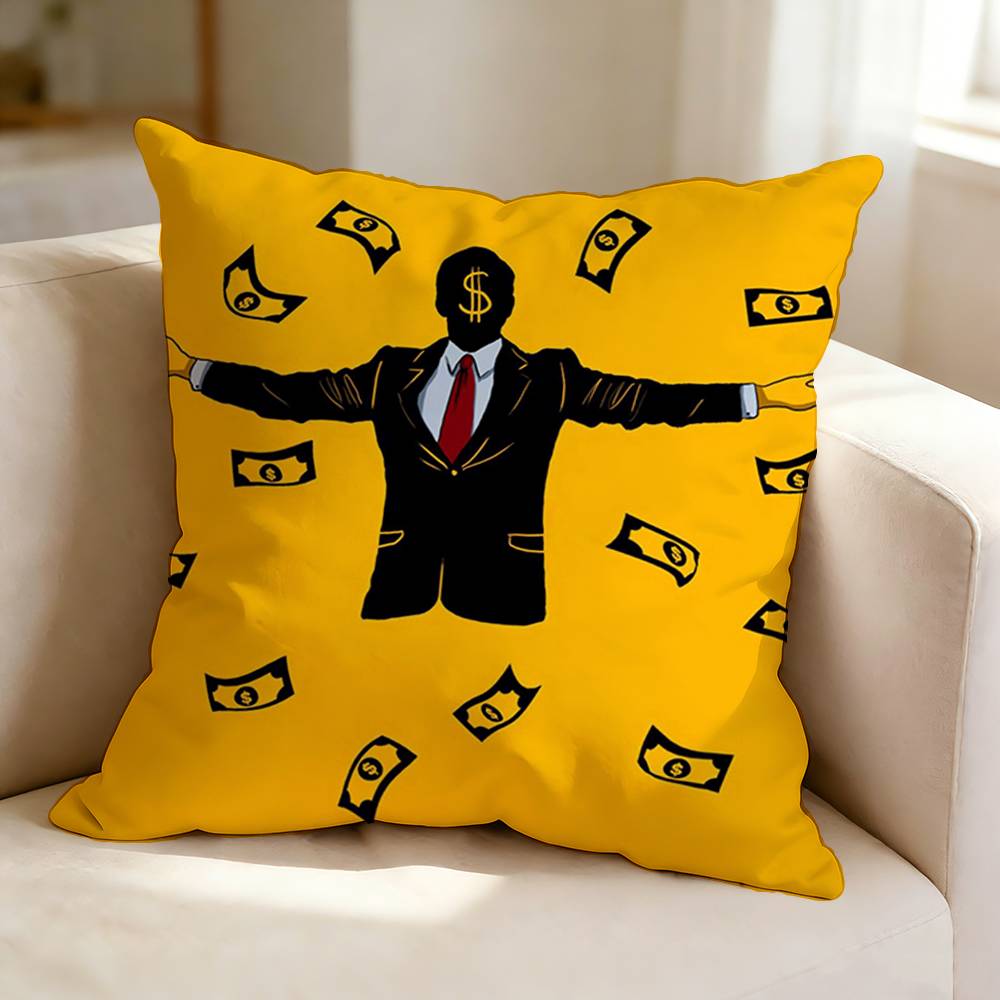 T-The Wolf of Wall Street MOVIE Square Double-Sided printed Pillow Case Bedroom Bedside Pillow Sofa Cushion Cover