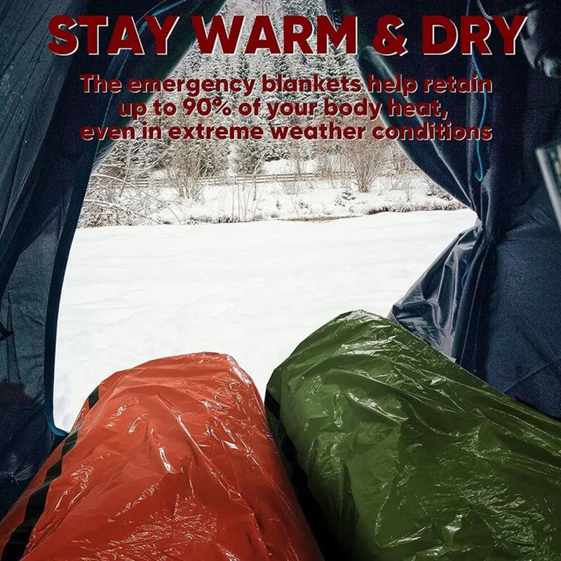 Аварийный спальный мешок, ультраводонепроницаемые майларовые термоодеяла, легкий спальный мешок для выживания, сохраняющий тепло для кемпинга, пешего туризма