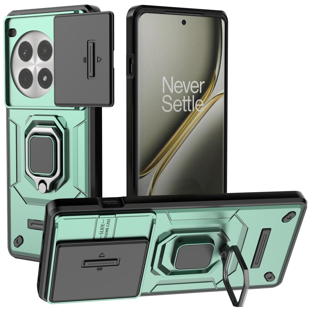 For OnePlus Ace 3 Pro 5G Case PC+TPU Ring Kickstand Phone Protector with Lens Cover