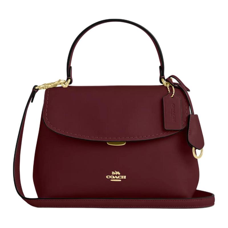 COACH Emory 25 Metal Hardware Shoulder Crossbody Smooth Leather Handbag Medium Women's Maroon