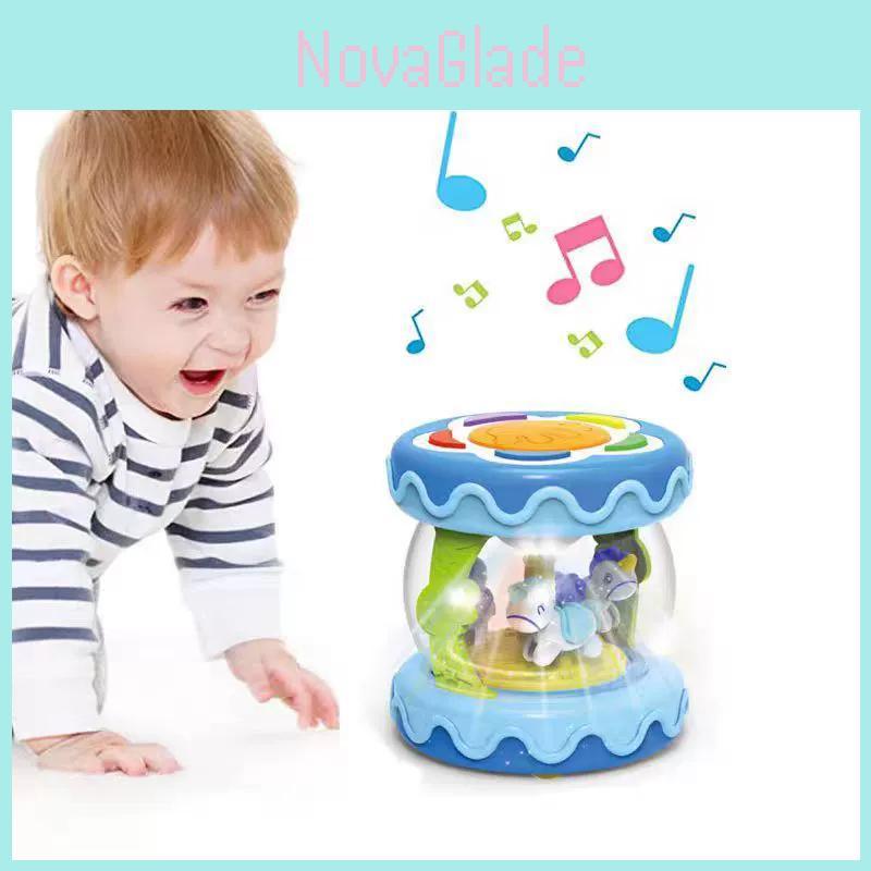 Toddler Unicorn Handheld Percussion Instrument With Music And Light For Early Education Play