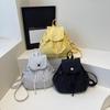 Women'S Stylish Nylon Multiple Pockets Drawstring Backpack Elegant Solid Color Student Small Shoulder Bag Work, Travel & Daily Use