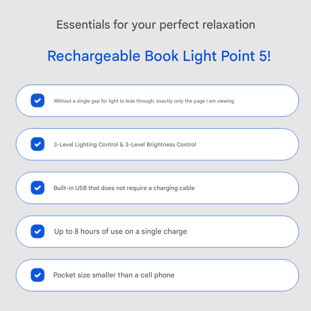 Светодиодная rechargeable лампа для чтения книг