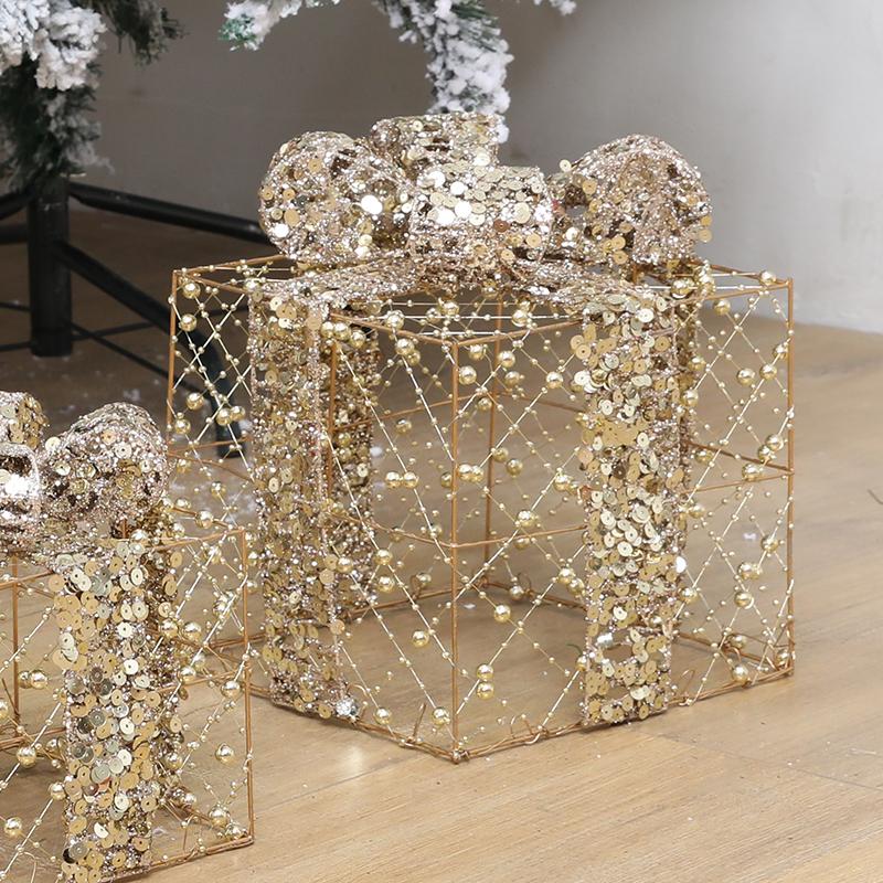3 штуки рождественских подарочных коробок, украшения для окон на праздничную вечеринку, украшения для рождественской елки, рождественские подарочные коробки, подарочные наборы