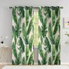 Tropical Leaves Curtains For Living Room Luxury Summer Palm Tree Banana Leaf Window Curtain High Shading (70 %-90 %)2 Panels