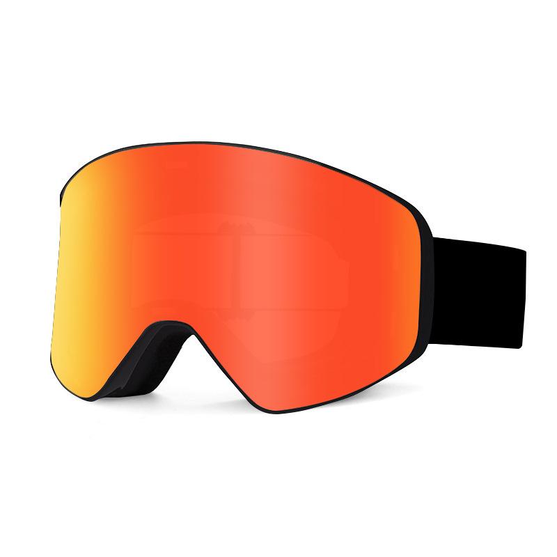 Ski glasses Magnetic snow goggles Women's anti-fog double-layer cylindrical mountaineering ski goggles