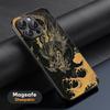 Япония дракон мода крутой дизайн Чехол для телефона Для iPhone 16 15 14 13 12 11 Plus Pro Max Высококачественный Люксовый Magsafe Овчина