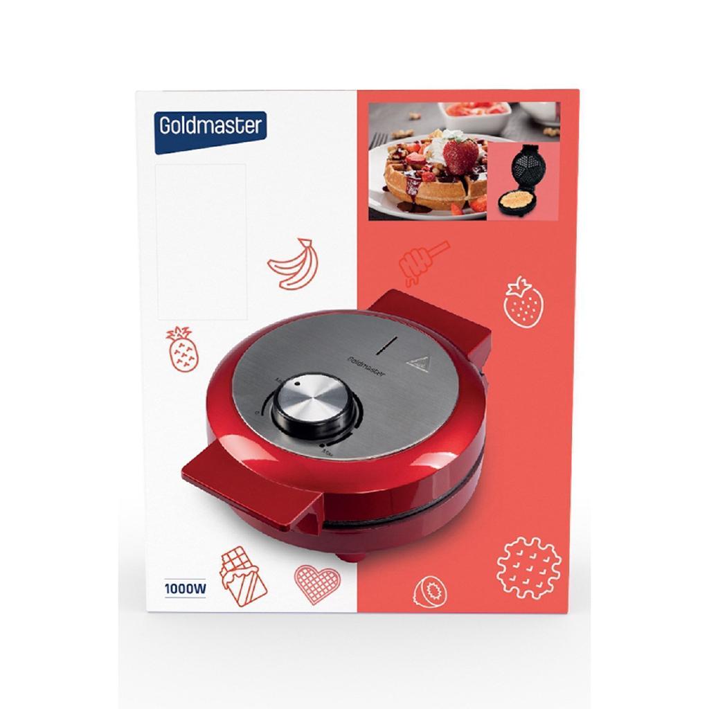 Sugar 1000w Deep Plate Heat Controlled Waffle Maker Red