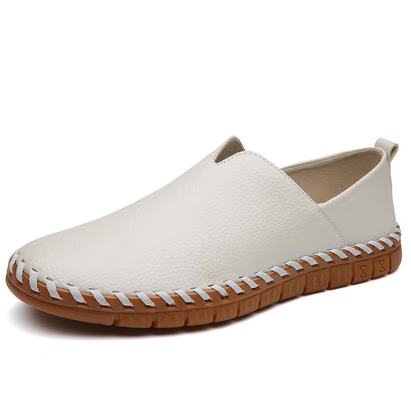 Модная обувь ручной работы, мужская, новая, повседневная, модная, тисненая кожа, ретро, британский стиль, мокасины мужские, удобные, без застежек, для отдыха на природе