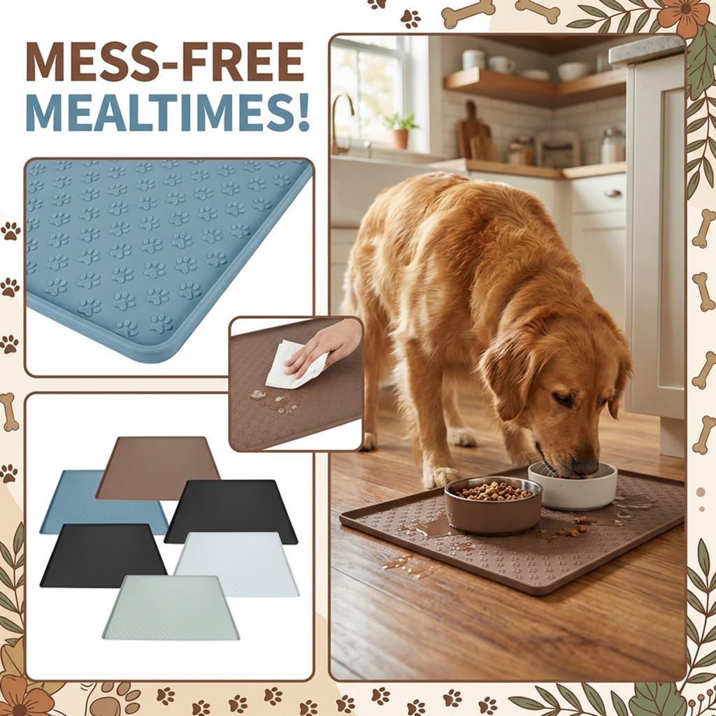 Силиконовый водонепроницаемый коврик для домашних животных с бортиками.