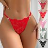 Cross-border New Product Pearl Pendant Women's Underwear Foreign Trade Amazon Specializes In Multi-color Low-rise Lace Women's Thong