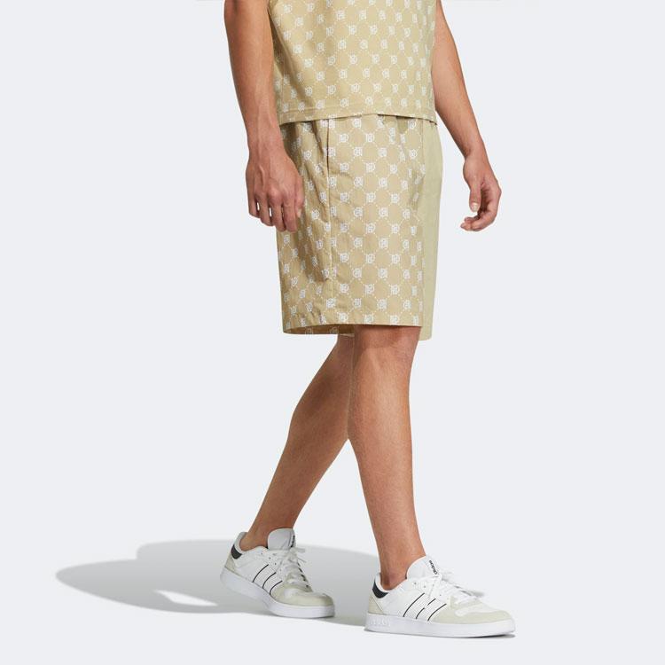 adidas Повседневные спортивные шорты с принтом Neo Pattern и шнурком для мужчин, коричневые, желтые IB5846