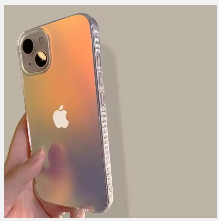 Модный матовый чехол для телефона Aurora Laser Gradient для iPhone 16 Pro Max 15 14 13 12 Pro Max XS Max 16 Plus 11, противоударный чехол
