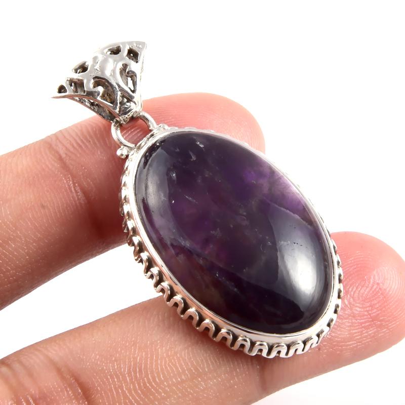 Подвеска из натурального драгоценного камня какоксенит из стерлингового серебра 925 пробы 1,7'' h8a47