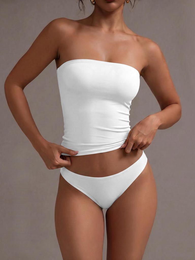 Women's Strapless Y2K Solid Color Sexy Summer Top