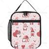 Cute Gnomes Hearts  Reusable Portable Lunch Bag for Men Women, Valentine's Day Theme Insulated Bags for Office Work Trip
