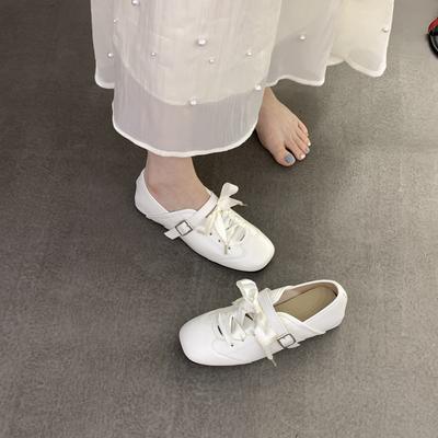 Внутреннее увеличение высоты серебристые туфли Мэри Джейн одинарные женские туфли 2025 новый летний балетный бант повседневные тренировочные туфли