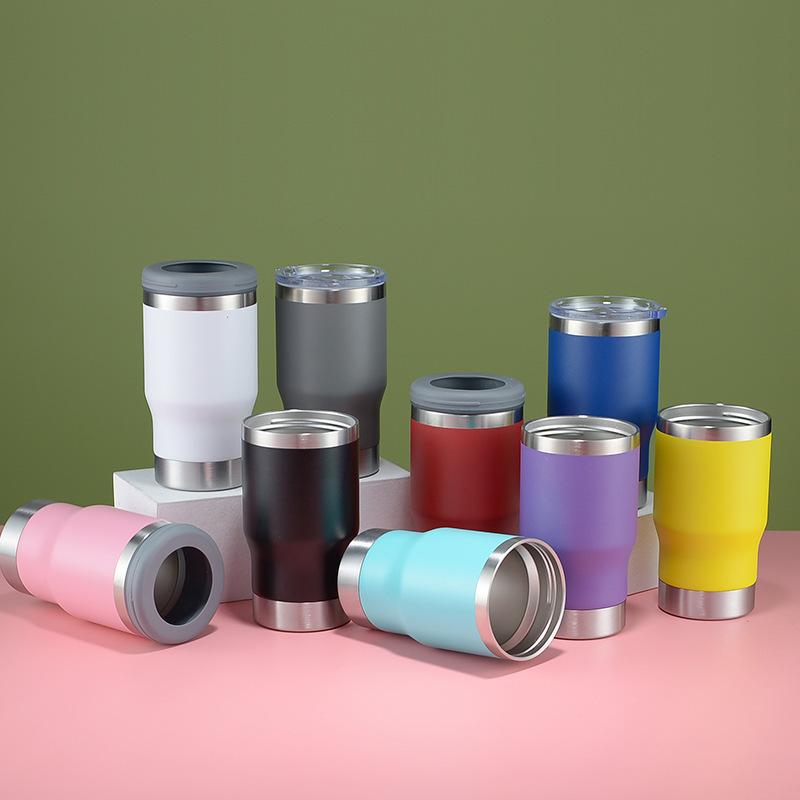 14 унций Нержавеющая сталь Стакан для пива с открывашкой 2 крышки Вакуумная бутылка с изоляцией для путешествий в машине Хранение в холодном баке Бутылка для виски с водой