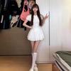 Французское белое платье-поло детское летнее новое маленькая фея хип-wrap юбка-карандаш
